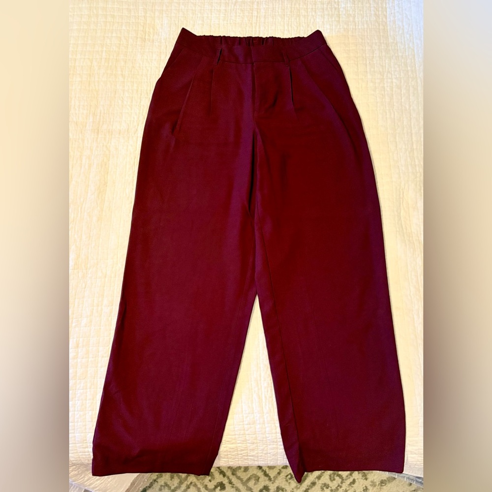 a new day Women's Wide Leg Pants - Burgundy